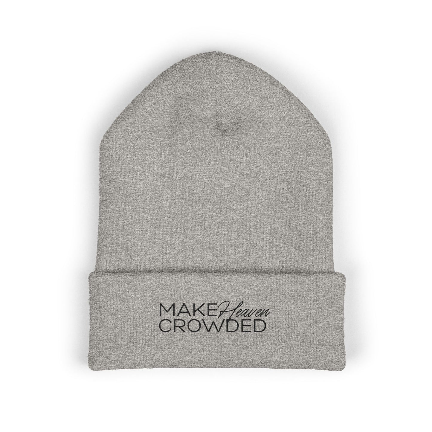 Embroidered 'Make Heaven Crowded' Cuffed Beanie