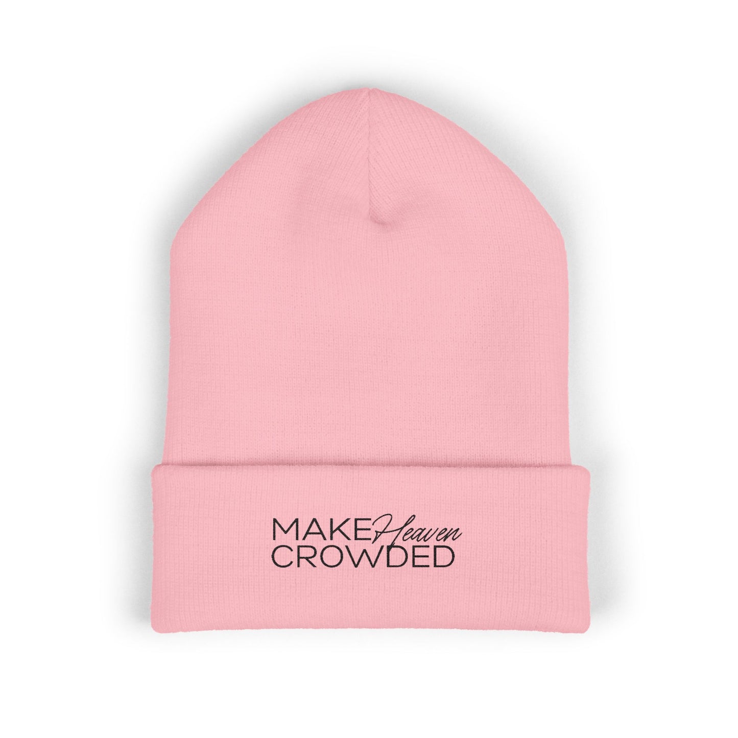 Embroidered 'Make Heaven Crowded' Cuffed Beanie