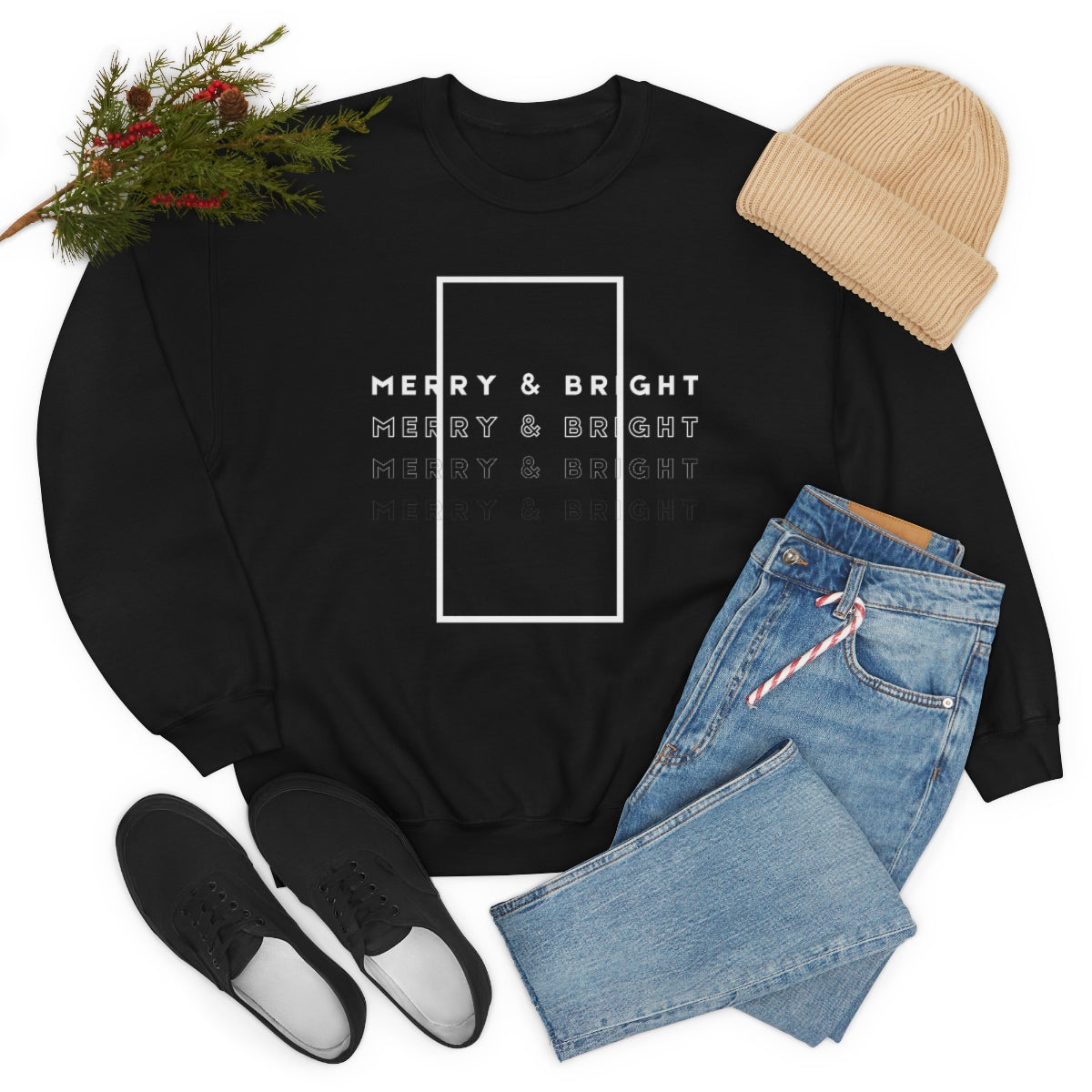 "Merry & Bright" Crewneck Sweatshirt